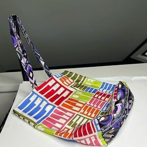 Emilio Pucci Silk Multicolor Reversible Gallery Tote Bag